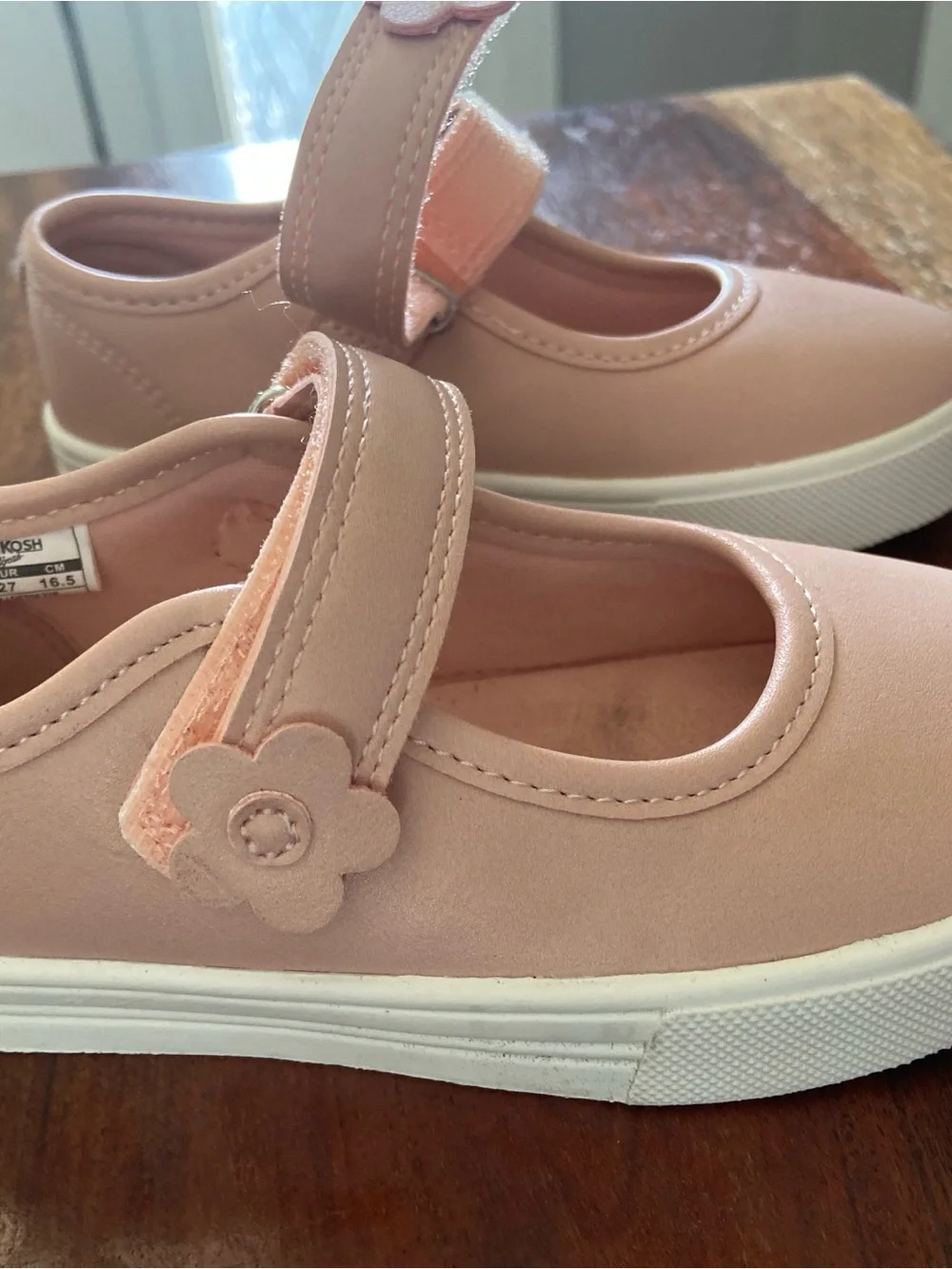 OshKosh B'gosh Light Pink Mary Jane Toddler Shoes with Flower Accent